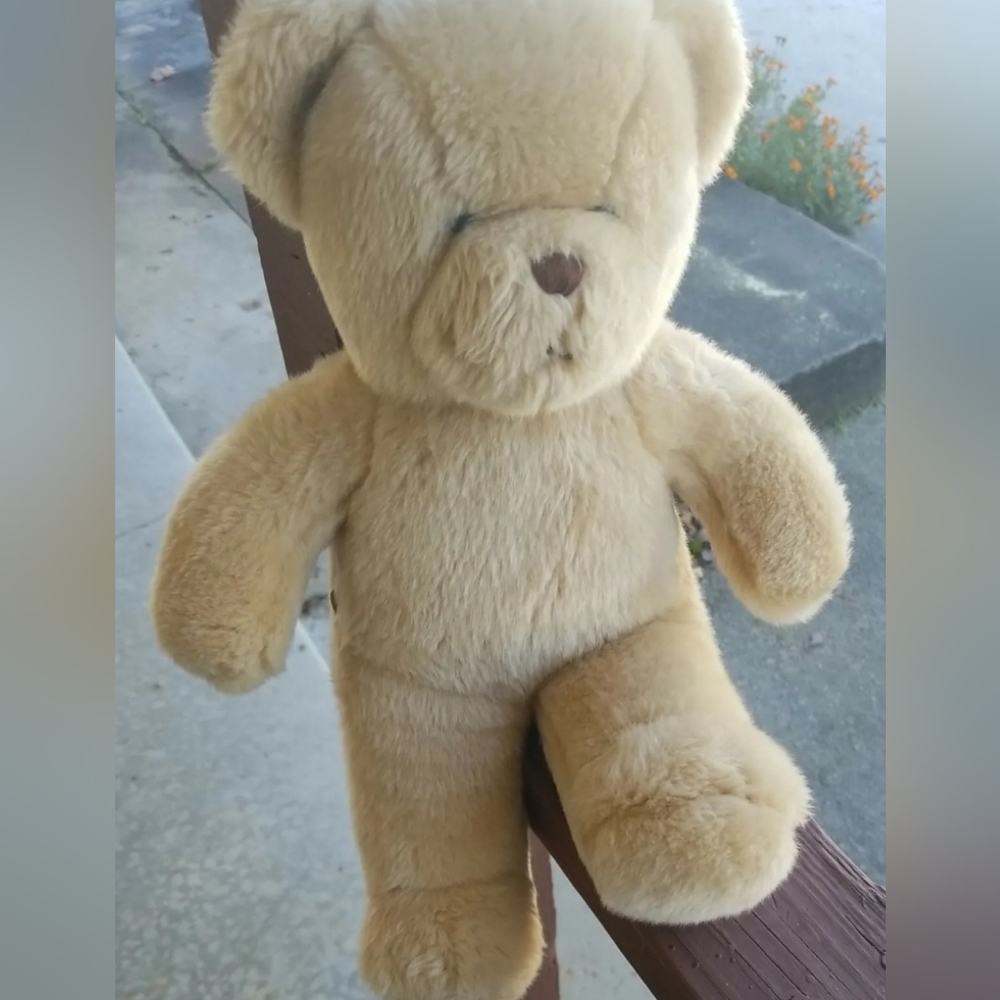 Build A Bear Teddy Cream Tan Brown Fuzzy 16” Happy Cute Swirl Plush BAB SOFT